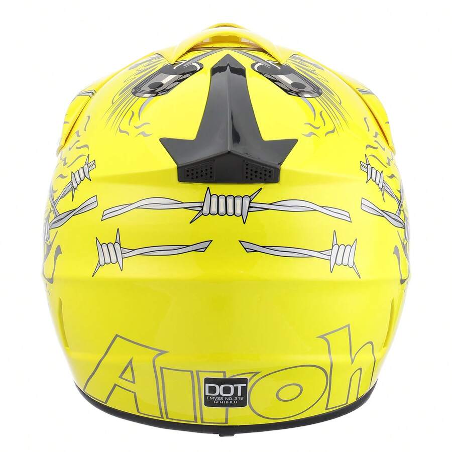 Casco Cross Infantil Niño Moto Con Gafas Guantes Amarillo -S