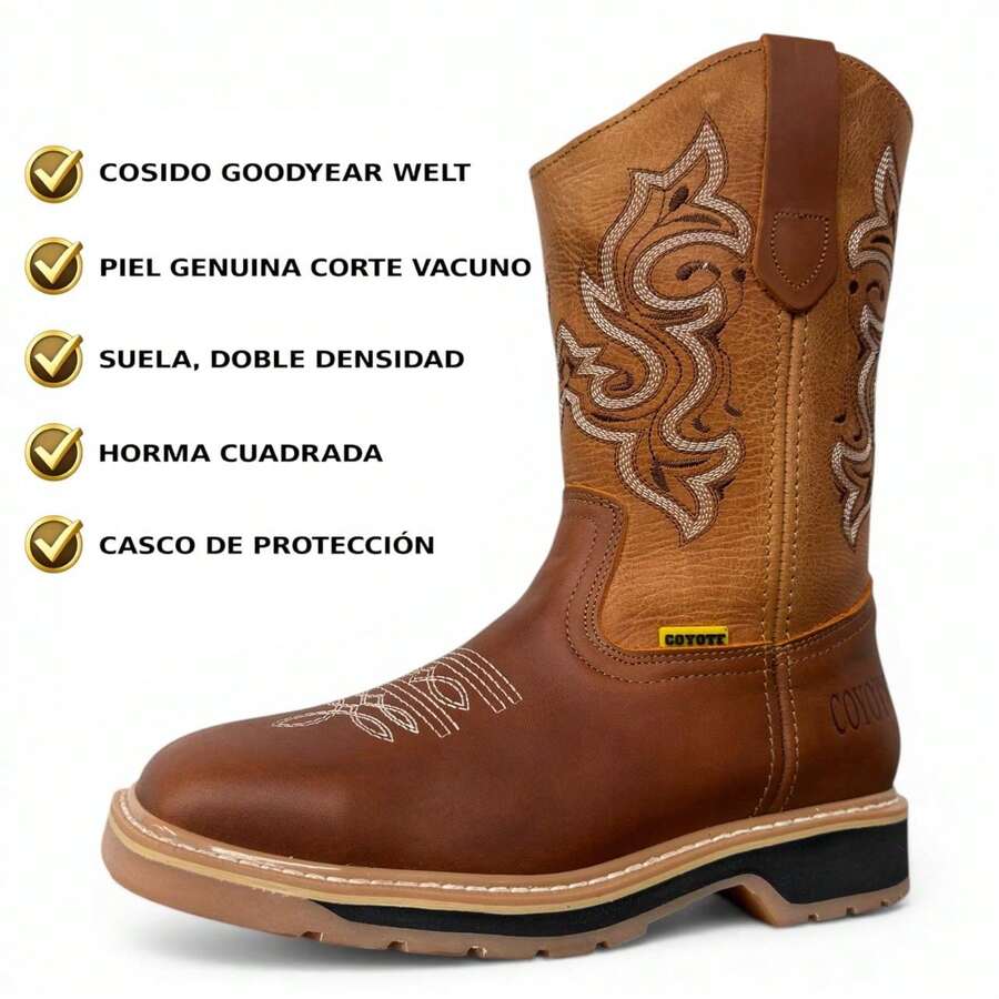 BOTAS INDUSTRIALES CASCO DE ACERO PIEL GENUINA