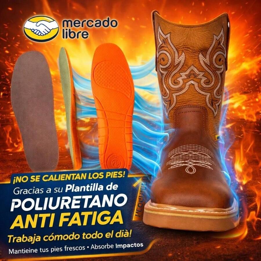 BOTAS INDUSTRIALES CASCO DE ACERO PIEL GENUINA SUELA DOBLE DENSIDAD CONFORT COYOTE