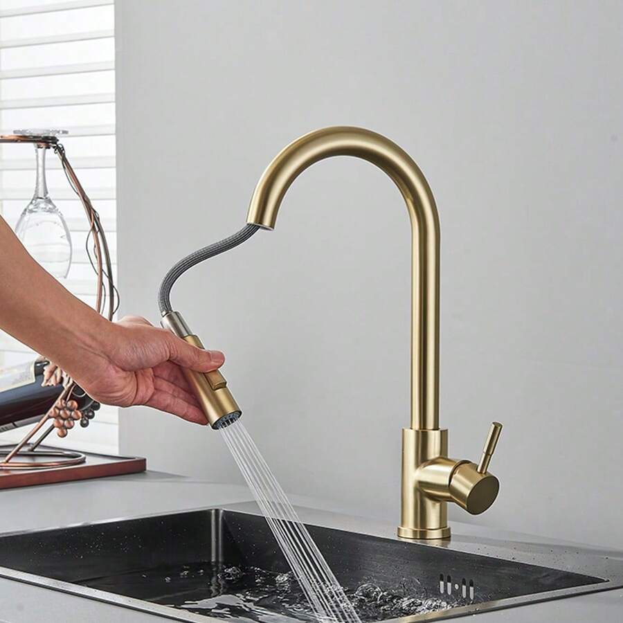 Grifo mezclador de cocina de acero inoxidable