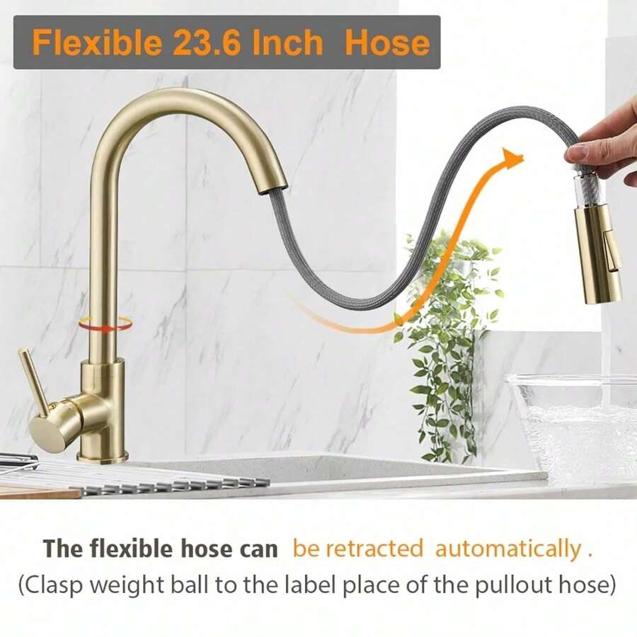 Mcmxtap Grifo mezclador de cocina de acero inoxidable