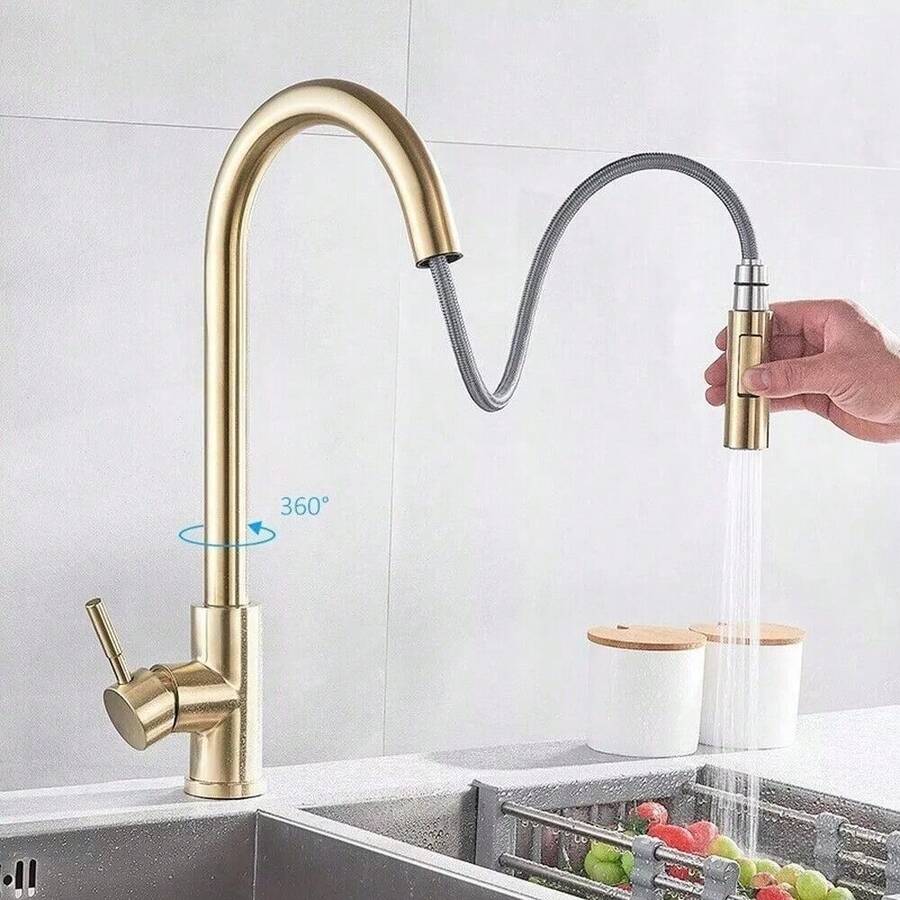 Grifo de Cocina con Rociador Extraíble