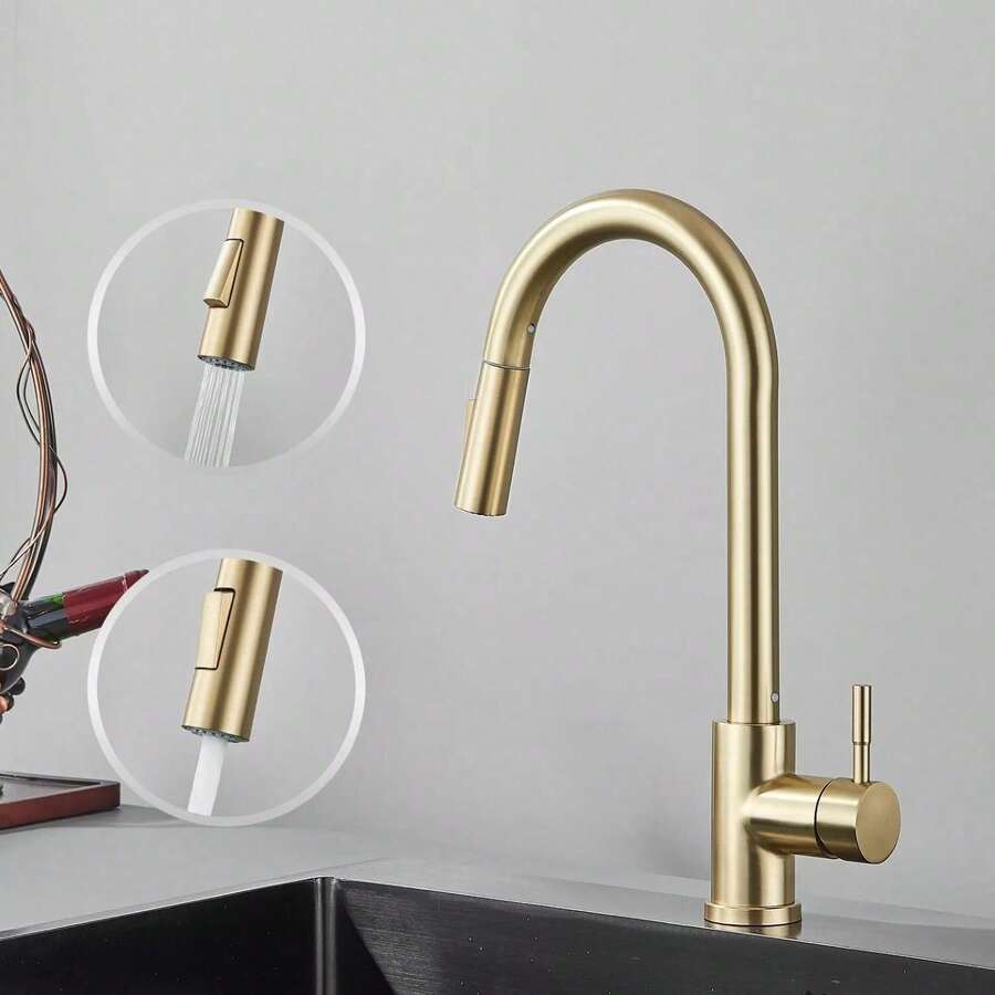 Grifo mezclador de cocina de acero inoxidable