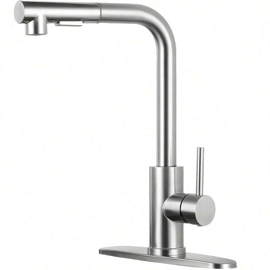 Grifo de cocina giratorio cuadrado monomando de un solo orificio Grifo mezclador de agua caliente y fría