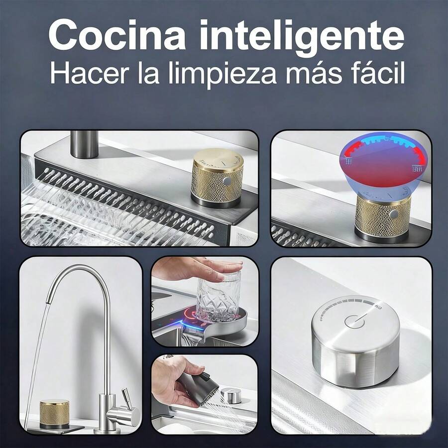 Juego de fregadero de cocina de níquel cepillado