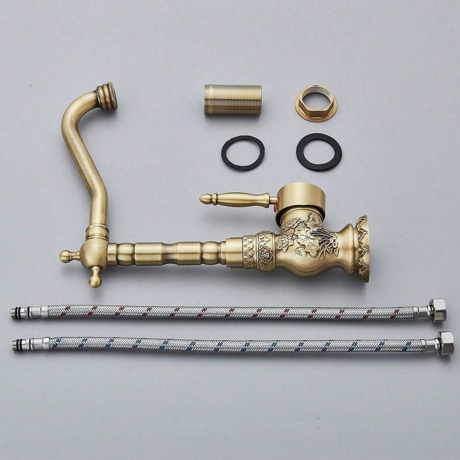 Grifo de baño de latón antiguo