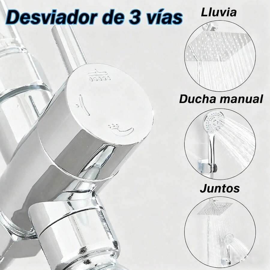 Cabezal de ducha negro mate de 20 cm con efecto lluvia