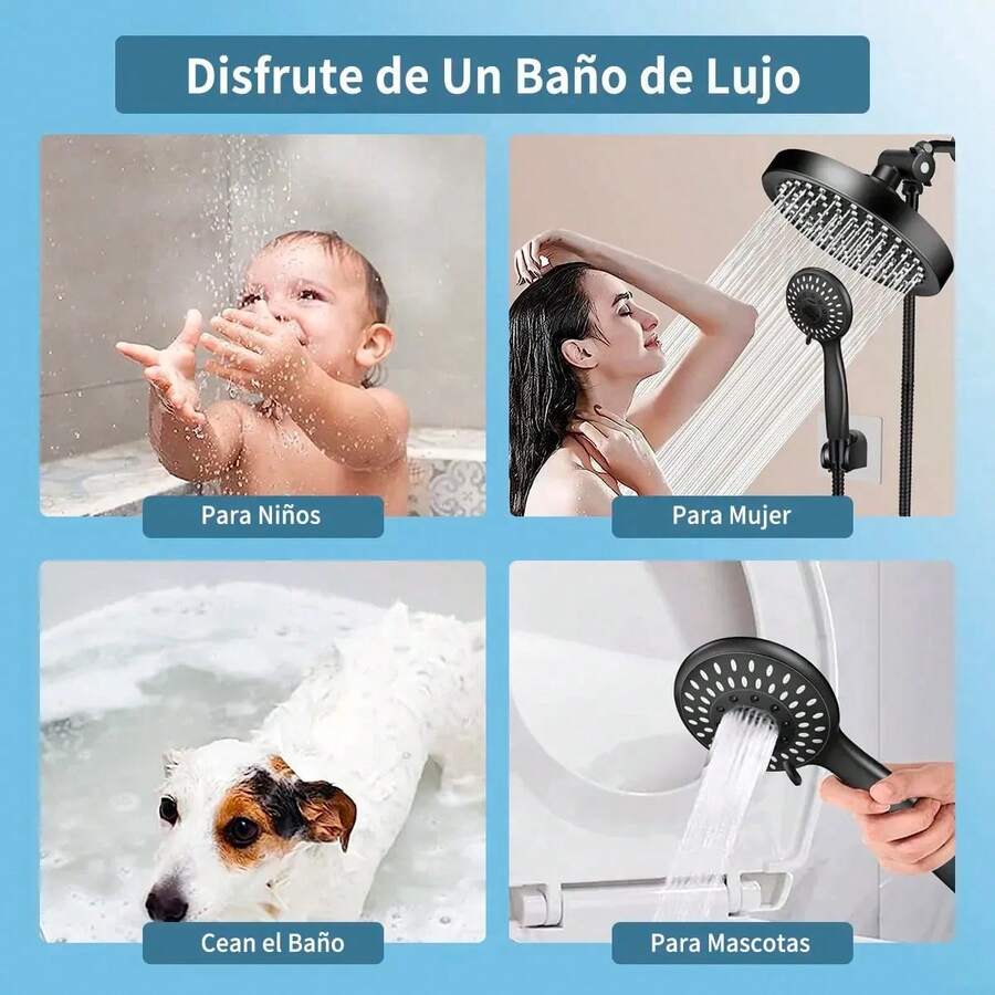 Cabezal de Ducha de Alta Presión con Mano de Ducha