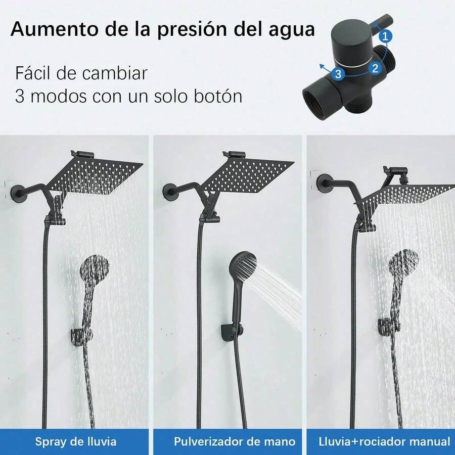 Cabezal de ducha tipo lluvia con rociador de mano combinado