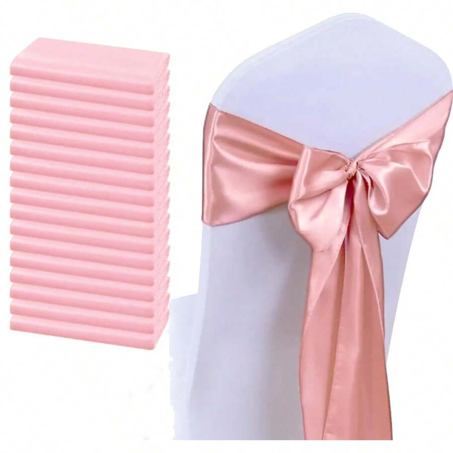 50Pcs Lazos de silla de raso con moño