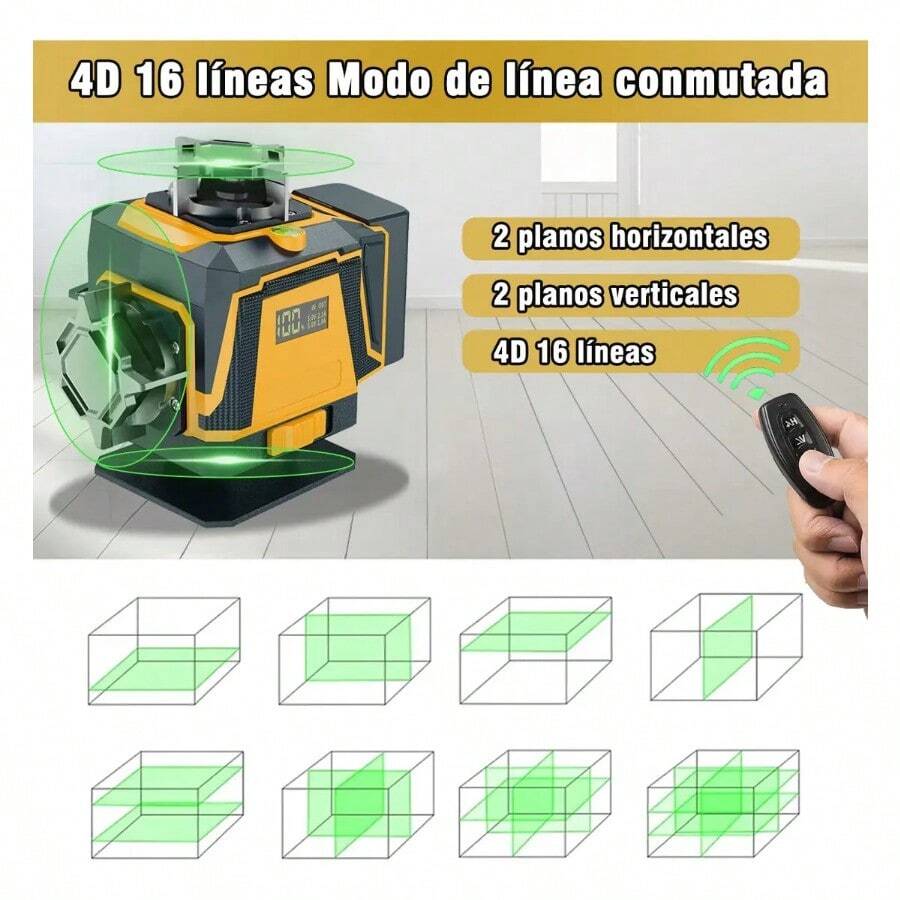 Nivel Láser 4D Verde Autonivelante
