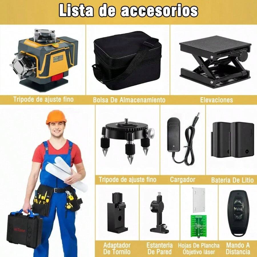 Nivel Láser 4D Verde Autonivelante