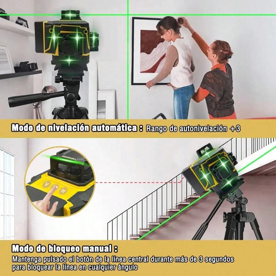 Nivel Láser 4D Verde Autonivelante