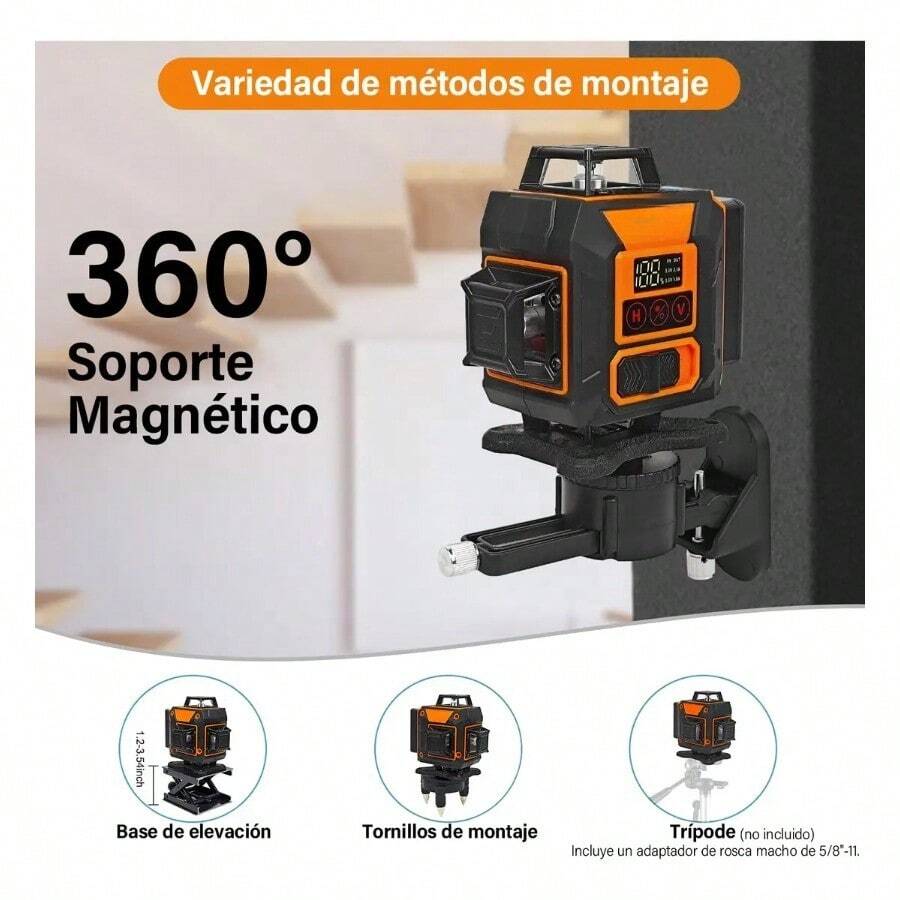 Nivel Láser Susassy 360° Verde Autonivelante