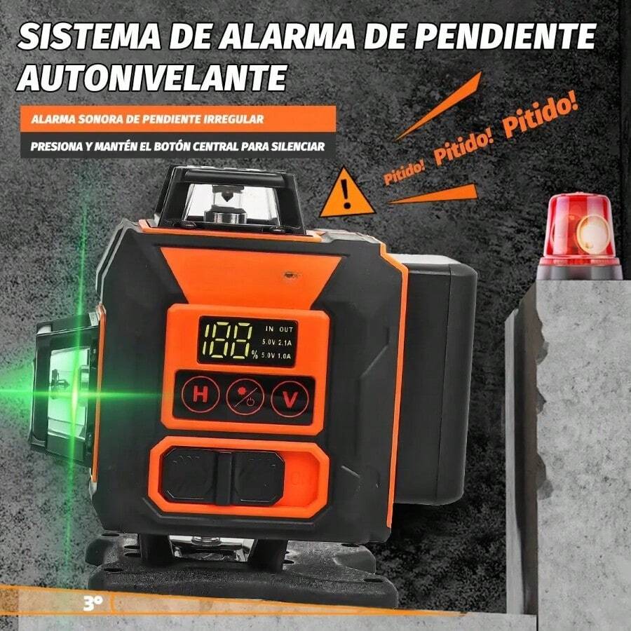 Nivel Láser Susassy 360° Verde Autonivelante