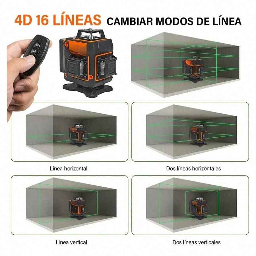 Nivel Láser Susassy 360° Verde Autonivelante