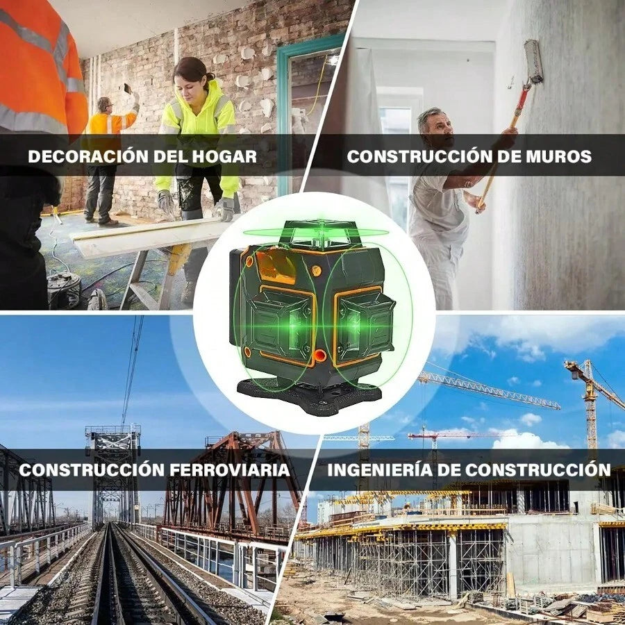 Nivel Láser Susassy 360° Verde Autonivelante