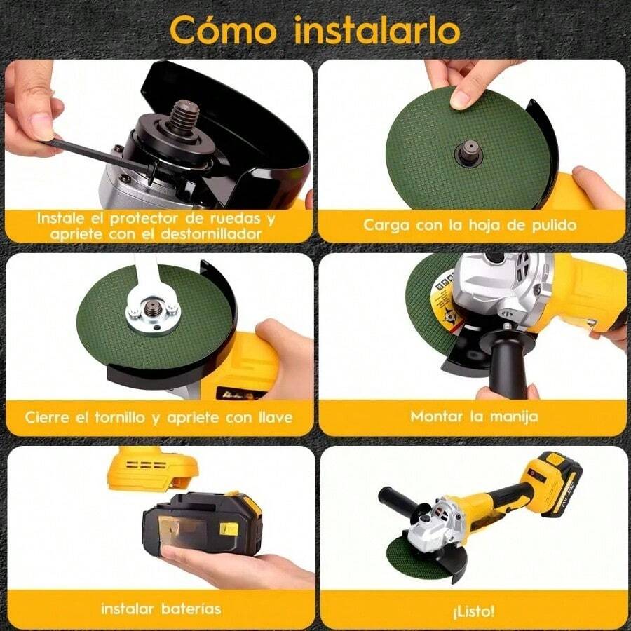 LINSEN Amoladora Angular Inalámbrica