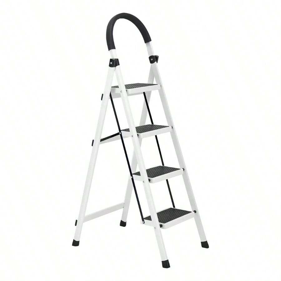 Escalera Tijera Blanca de 4 Peldaños