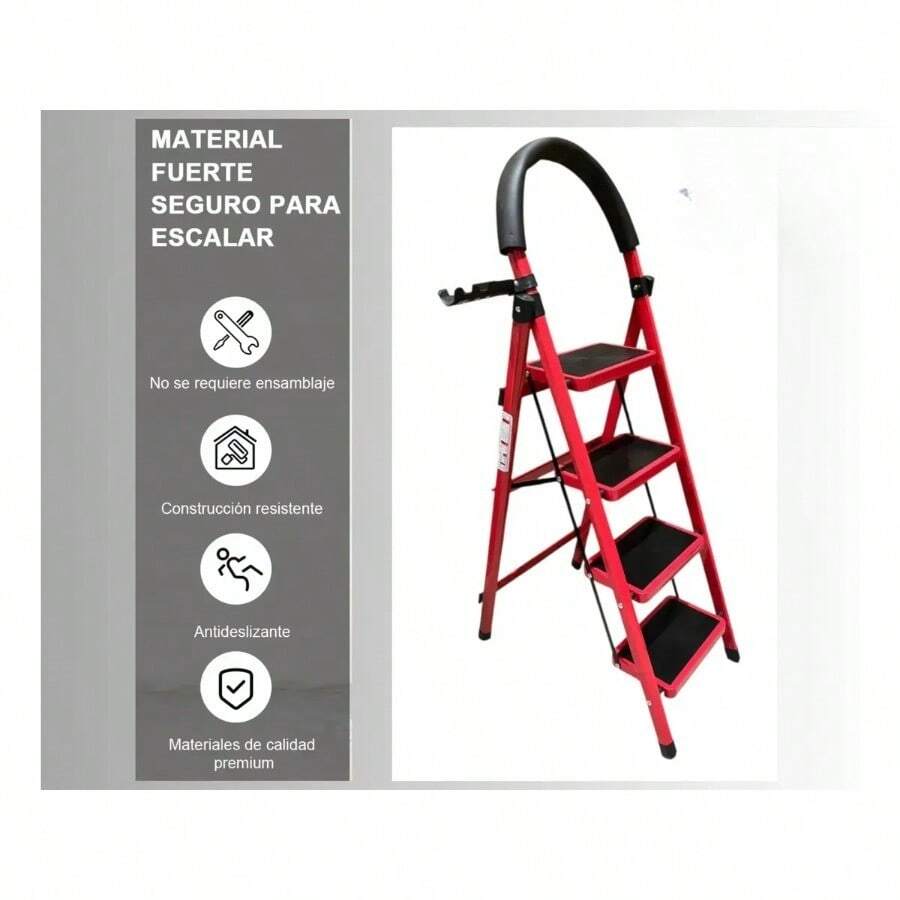 Escalera De Acero Tipo Tijera Plegable 4 Escalones