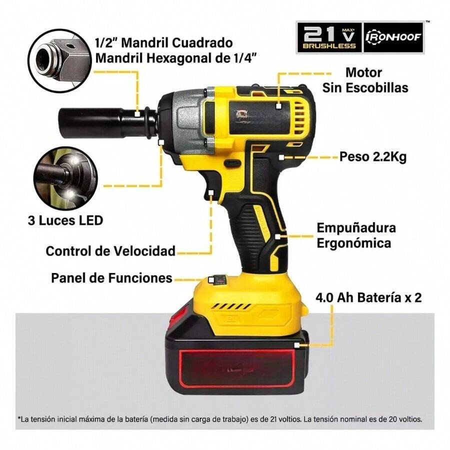 Pistola Llave de Impacto Inalámbrica
