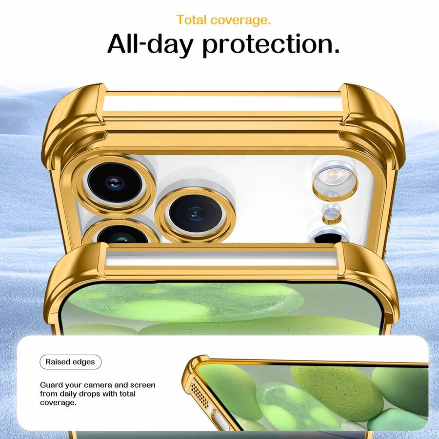 Funda de teléfono básica premium con electrochapado transparente