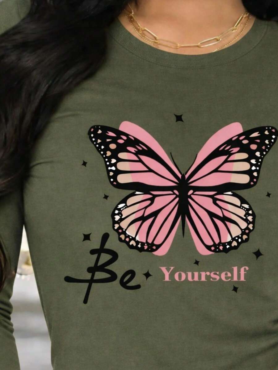 camiseta gráfica mariposa