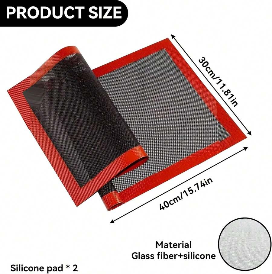 2 Piezas Tapete De Silicona Para Hornear Antiadherente