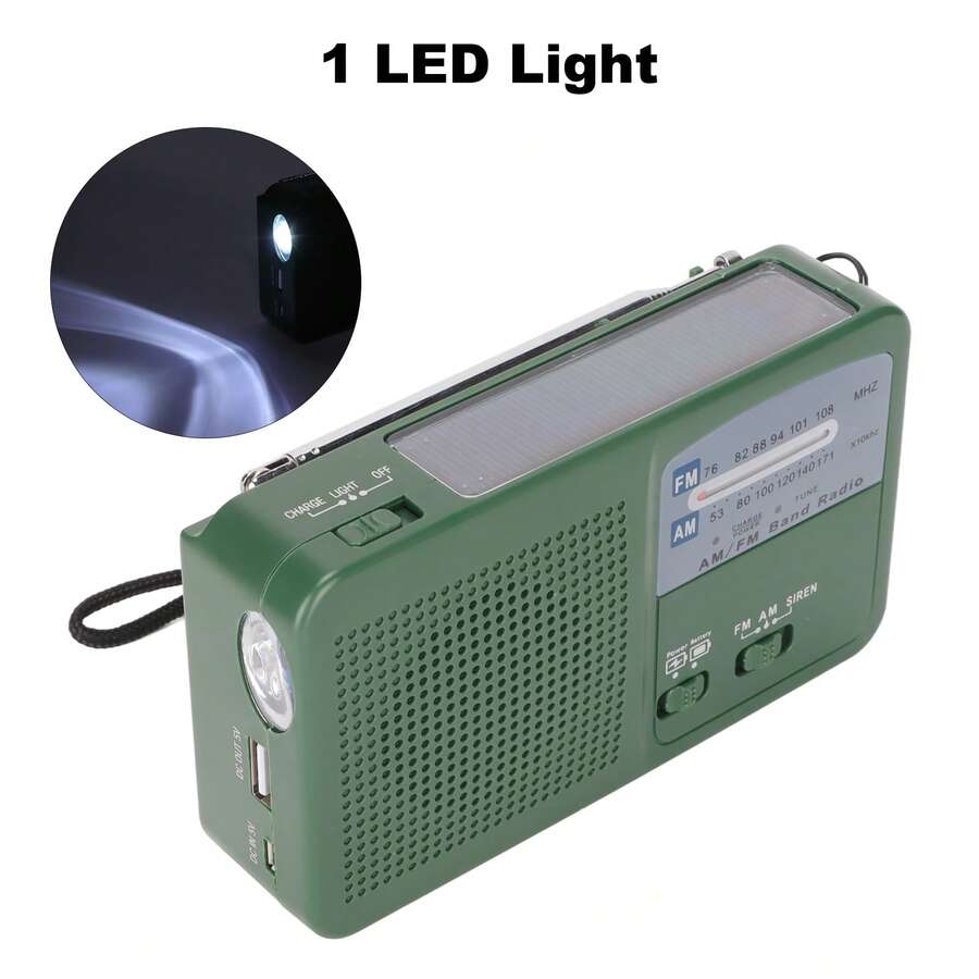 Radio De Emergencia 2 En 1 Solar Y De Manivela