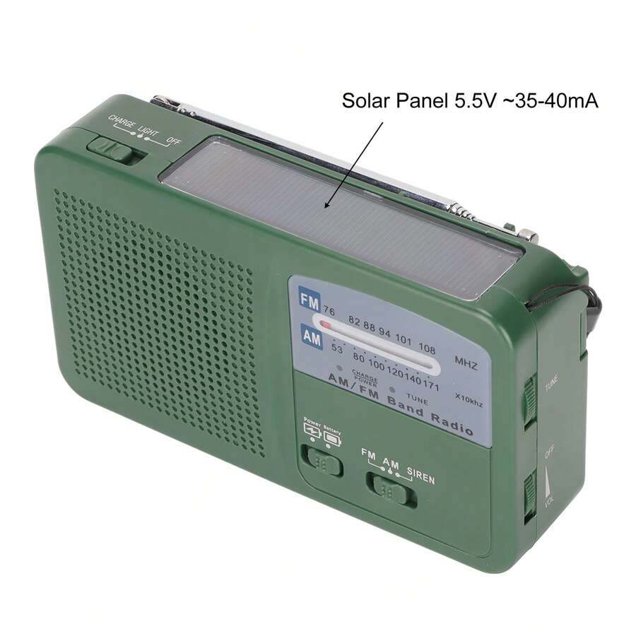 Radio De Emergencia 2 En 1 Solar Y De Manivela