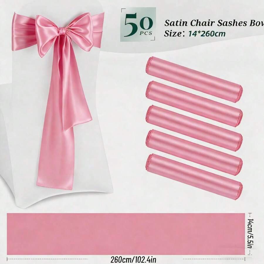 Lazos De Saten Para Sillas 50 Piezas