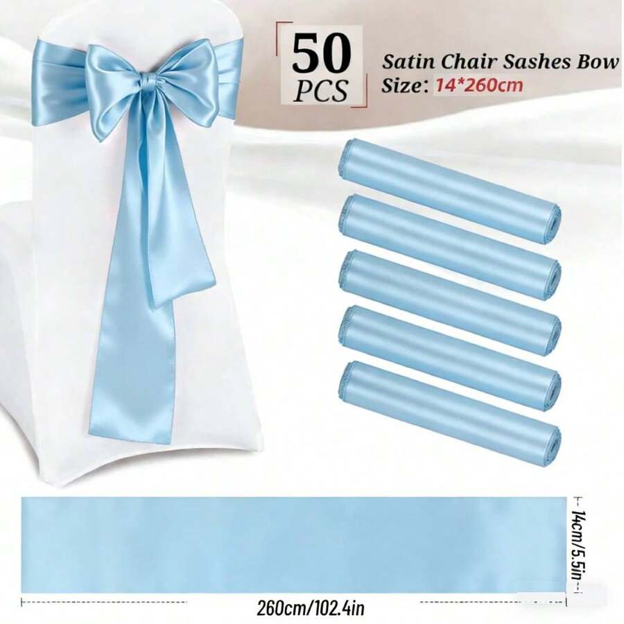 Lazos De Saten Para Sillas 50 Piezas