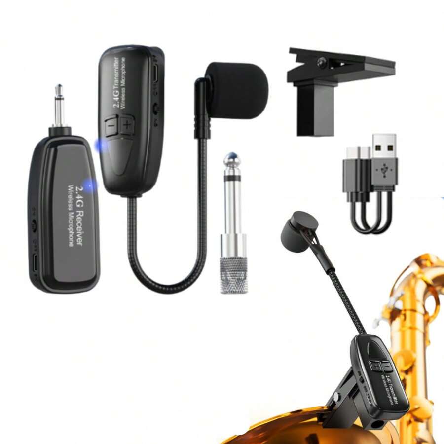 Sistema de micrófono inalámbrico para saxofón