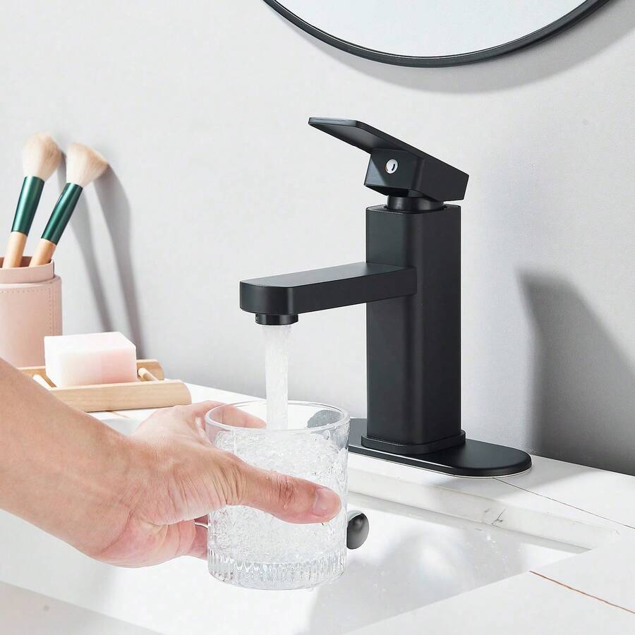 Mcmxtap Grifo de baño plateado/negro mate