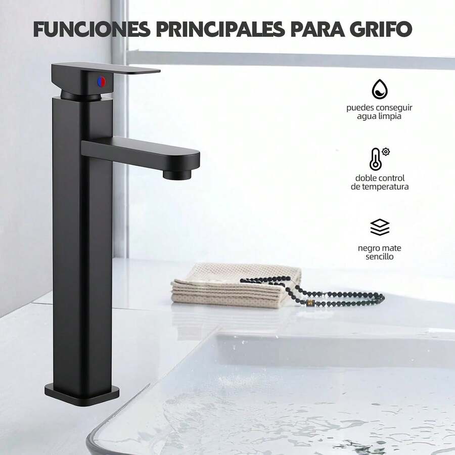 Mcmxtap Grifo de baño plateado/negro mate