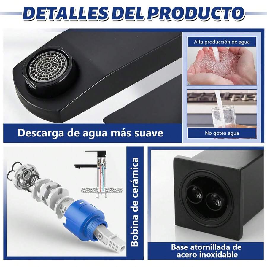 Mcmxtap Grifo de baño plateado/negro mate