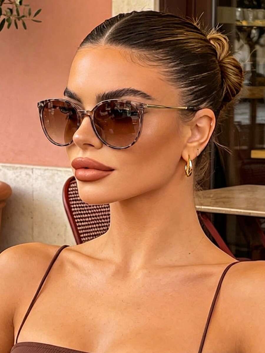 gafas de sol unisex retro de metal redondas