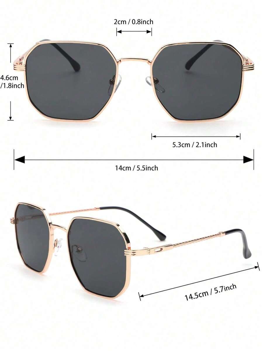 Gafas de moda metálicas y geométricas