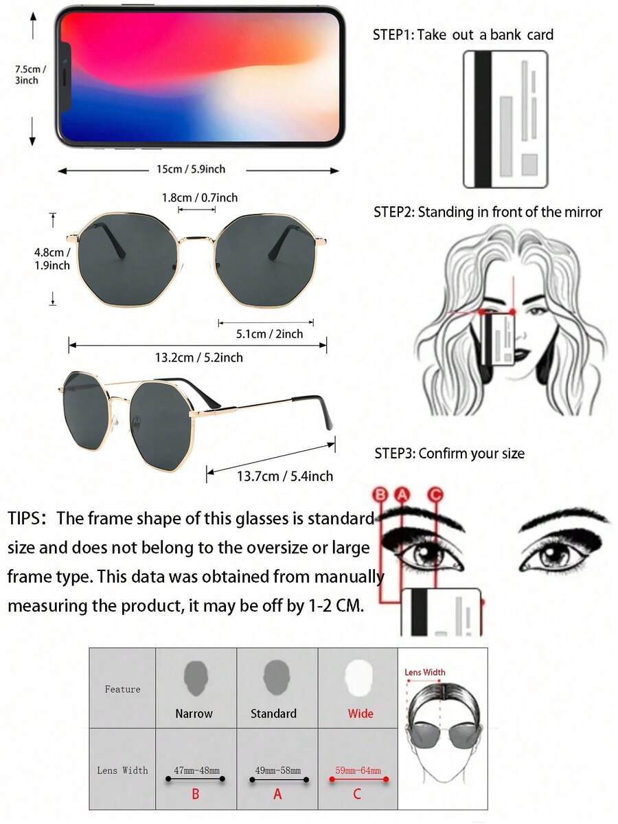 Gafas de moda metálicas y geométricas