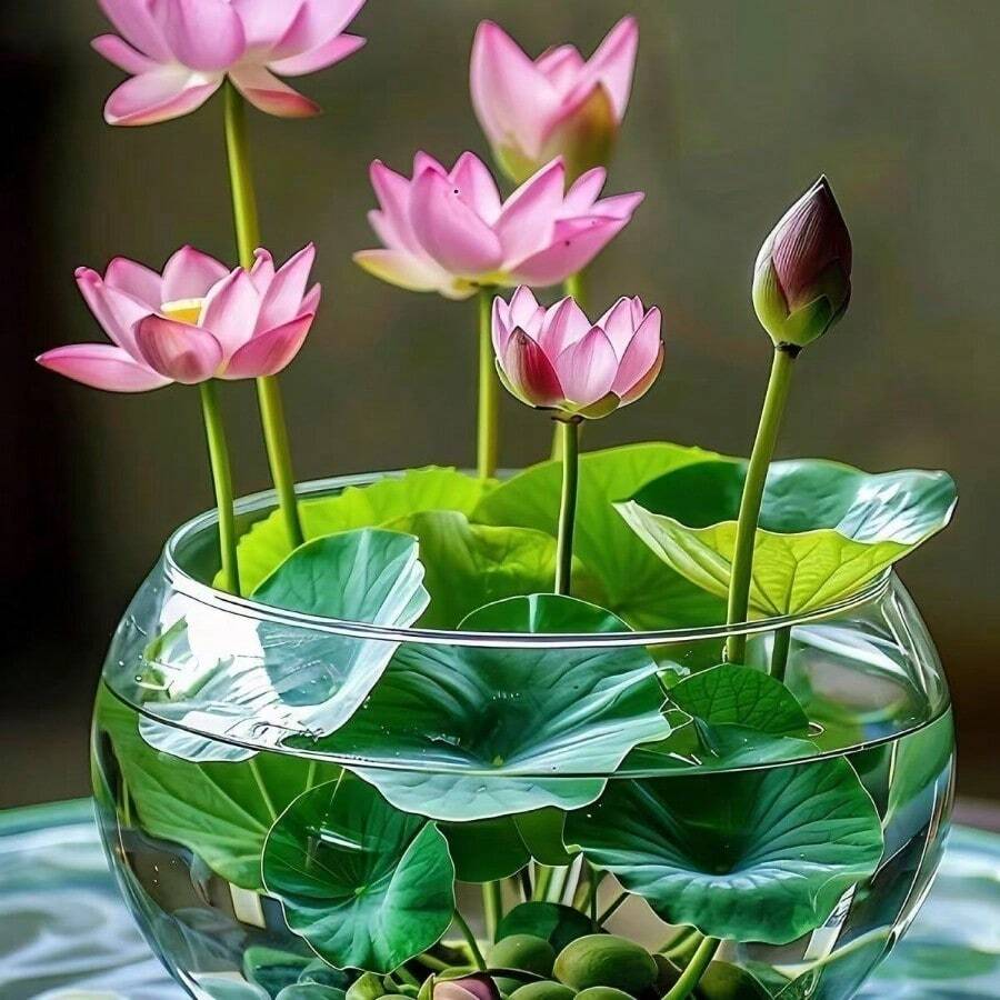 165 piezas de flores de loto hidropónicas
