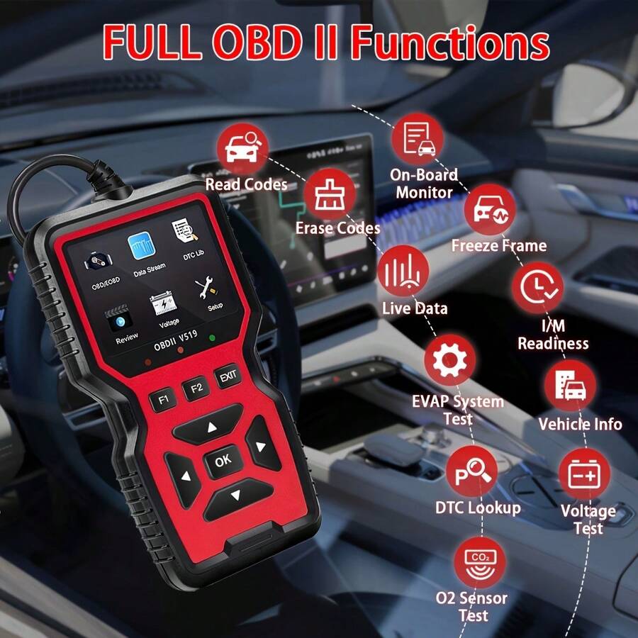 V519 Escánerpal OBD2 - Herramienta de diagnóstico automotriz alimentada
