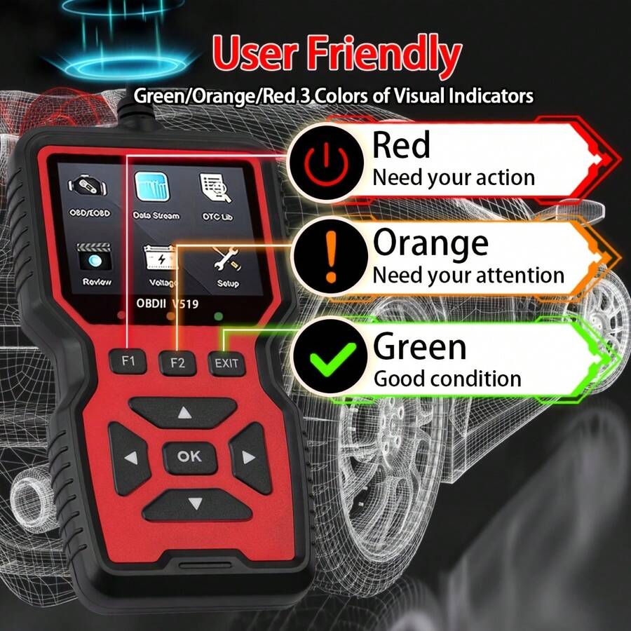 V519 Escánerpal OBD2 - Herramienta de diagnóstico automotriz alimentada
