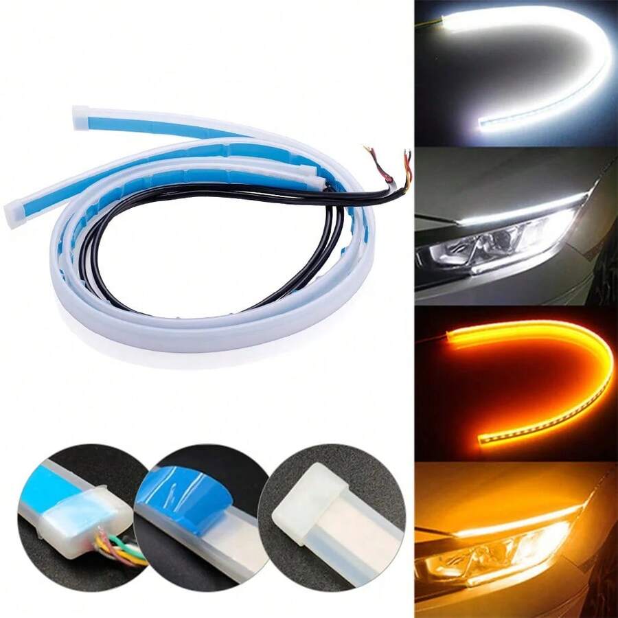 Tira de luces LED DRL ultrafina para coche 45CM