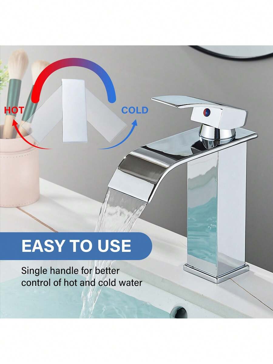 Grifo de baño cromado para lavabo