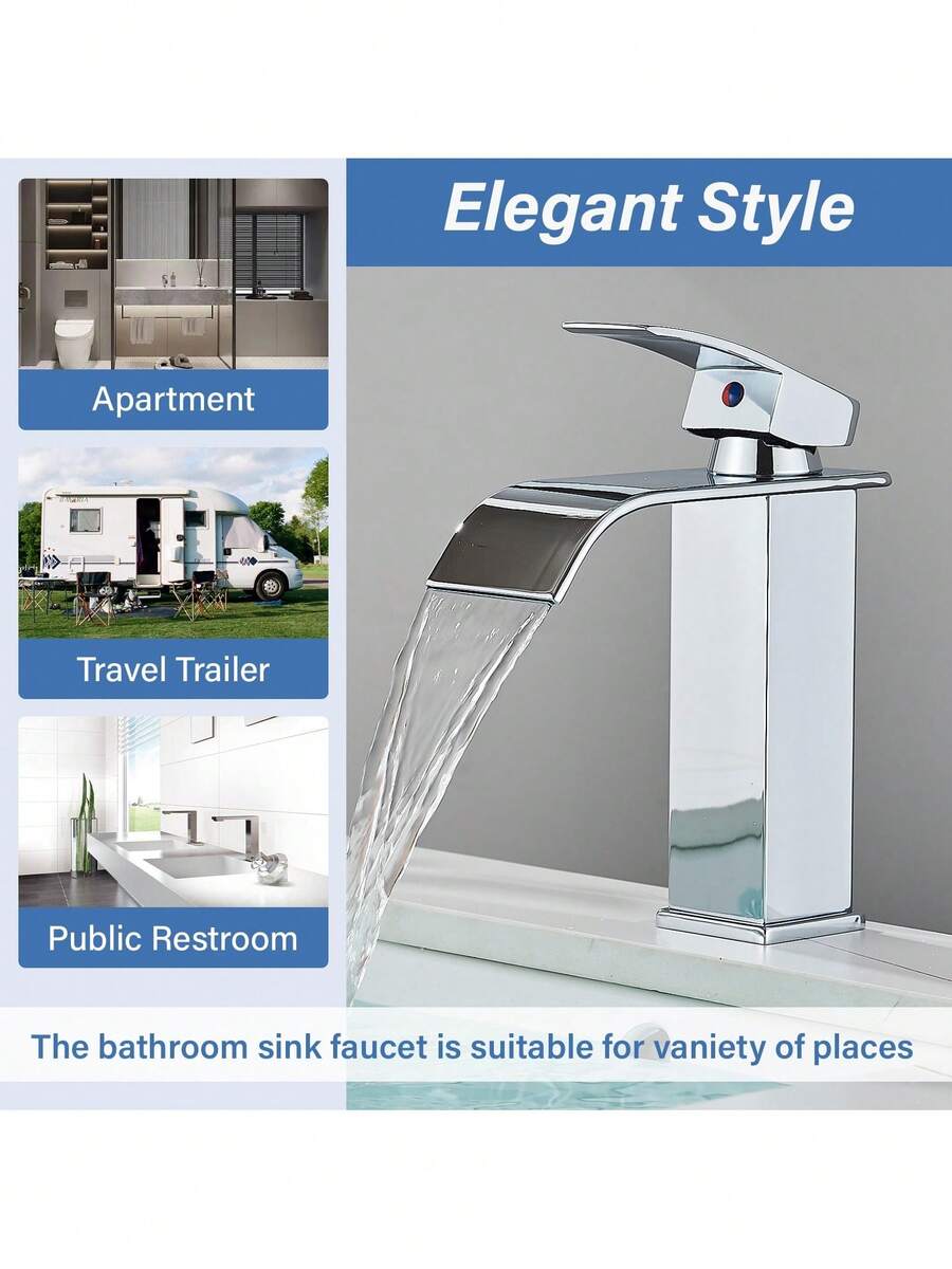Grifo de baño cromado para lavabo