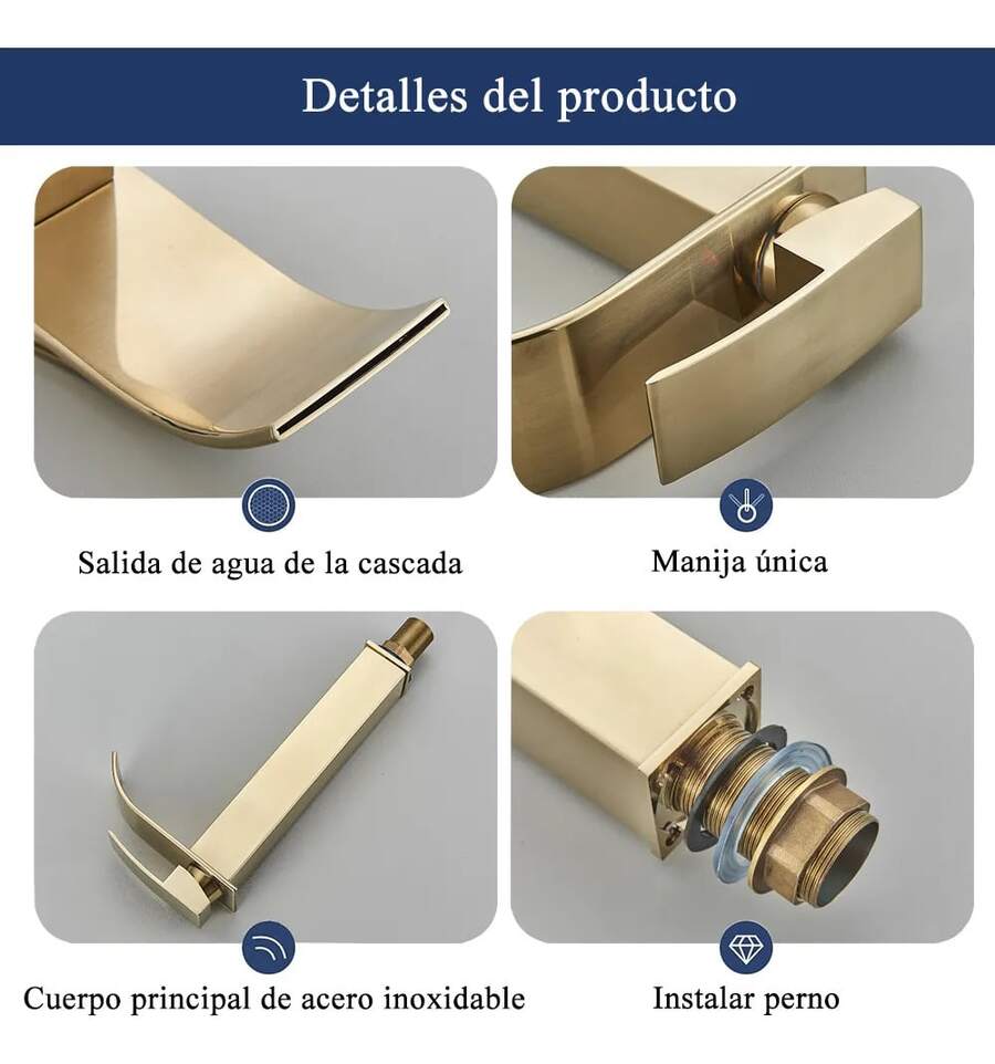 Grifo de baño cromado para lavabo