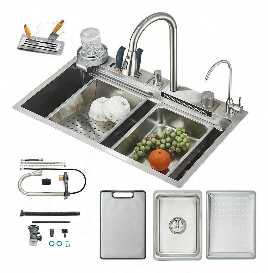 Fregadero de cocina de acero inoxidable