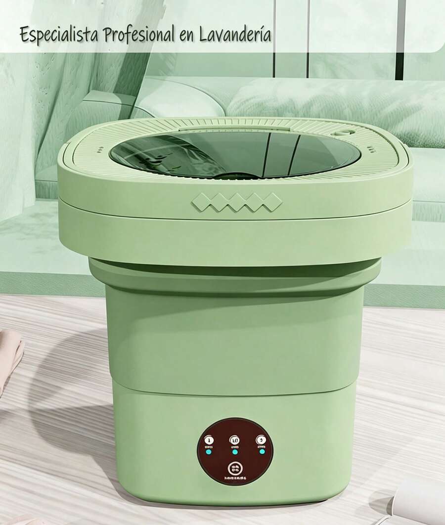 D&M Lavadora Portátil Plegable de 7L con Función de Secado