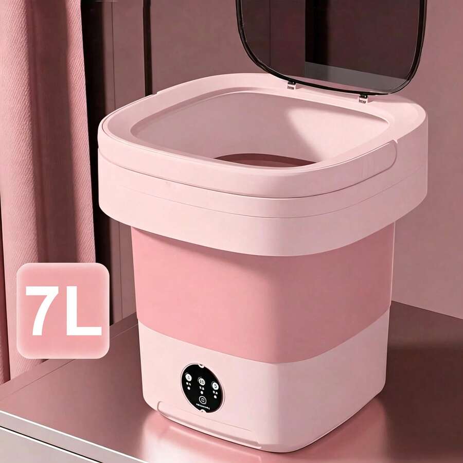 D&M Lavadora Portátil Plegable de 7L con Función de Secado