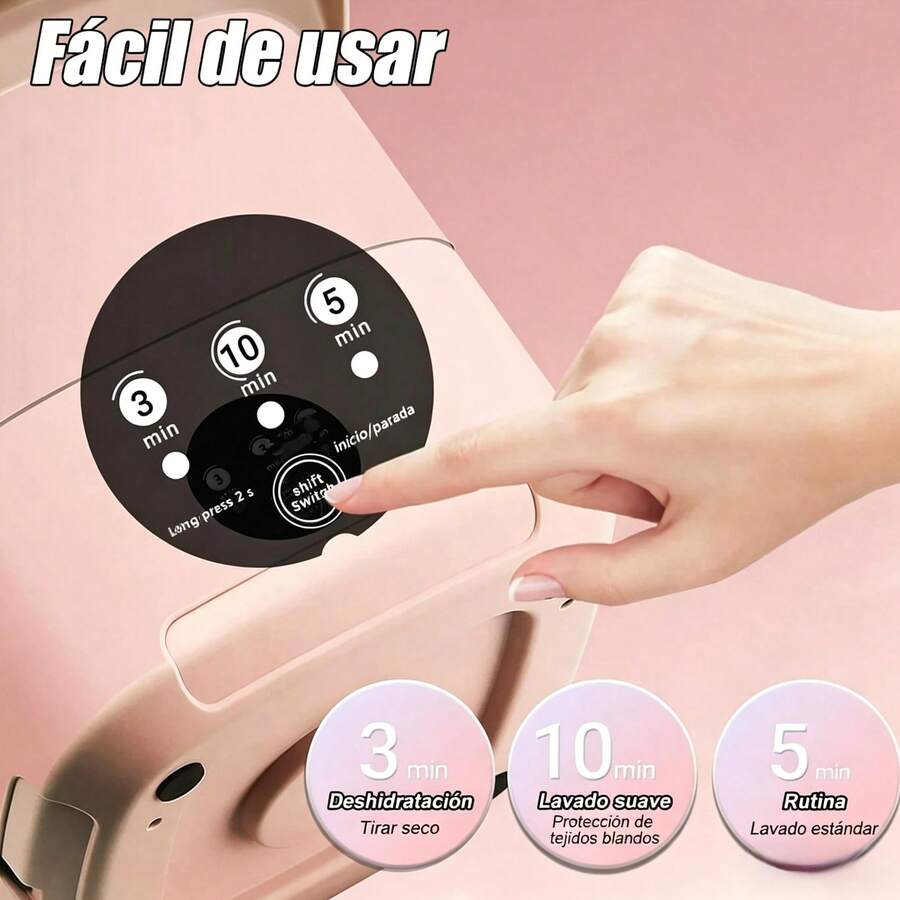 D&M Lavadora Portátil Plegable de 7L con Función de Secado